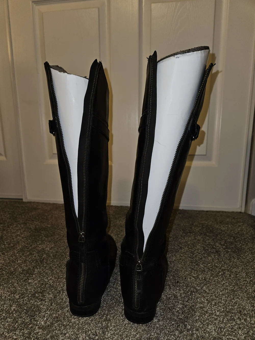 Nine West Black Leather Knee-High Riding Boots